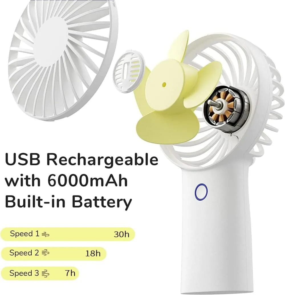 JISULIFE F2D Handheld Portable Hand Held Fan (6000mAh)