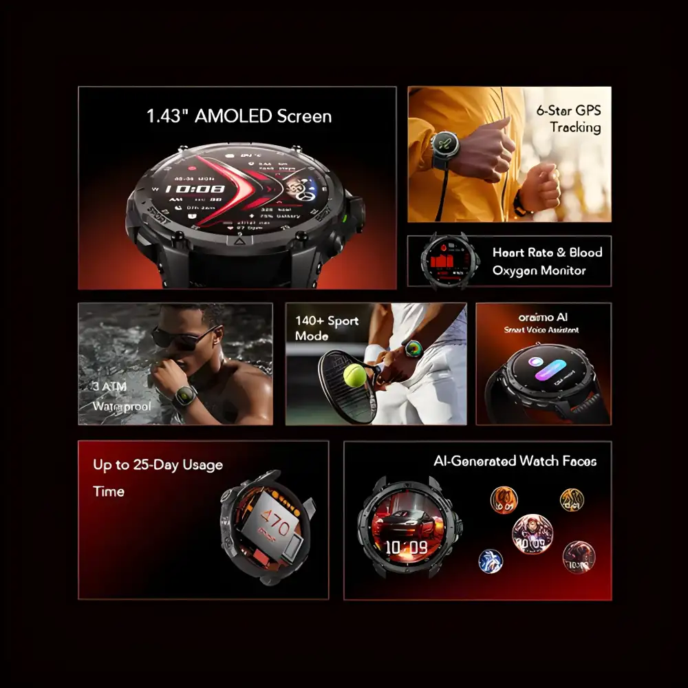 Oraimo Watch GT BT Calling Smart Watch (OSW-852H)