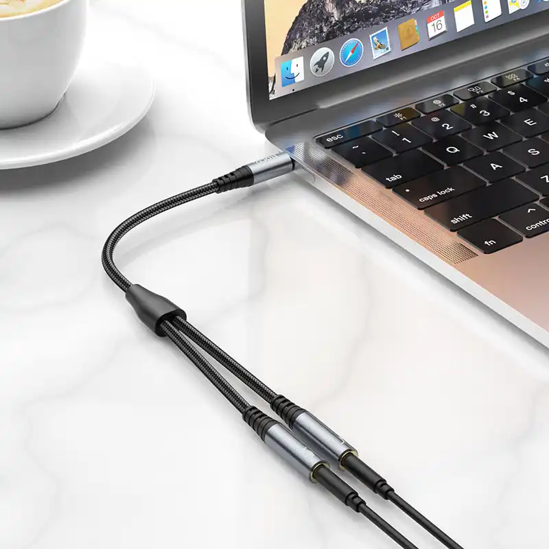 Hoco UPA21 Audio Adapter Cable For 3.5mm Male To 2*3.5mm Female