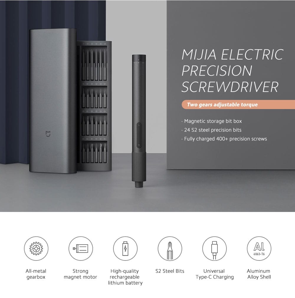 Xiaomi Mijia Electrical Screwdriver Kit 2 24pcs S2 Bits Repair Tool