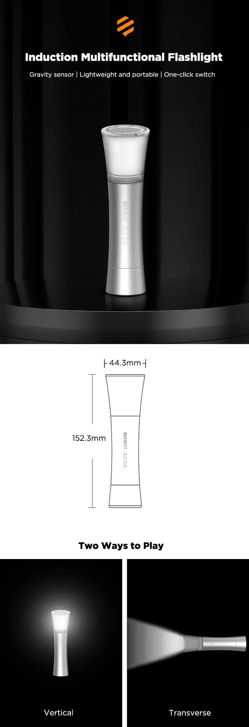 Xiaomi Youpin BEEBEST Induction Multifunctional Flashlight