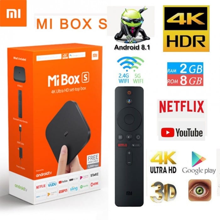 Xiaomi Mi Box S 4K HDR Android TV Streaming Media Player