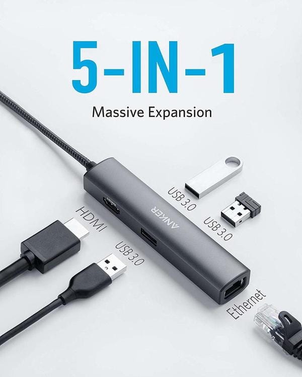Anker PowerExpand Plus 5-in-1 USB-C Ethernet Hub
