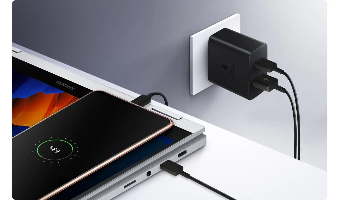 Samsung 35W Power Adapter Duo (USB C, USB A) Port