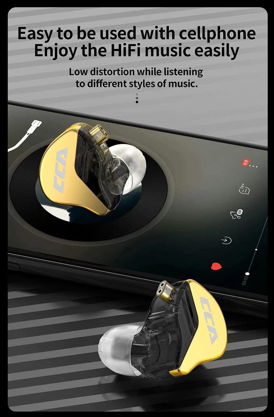 CCA CRA Plus 10mm Patented Ultra-thin Diaphragm Dynamic Driver IEMs