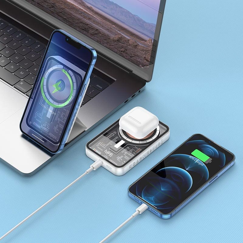 Hoco Q10A 10000mAh PD 20W Transparent Magnetic Wireless Power Bank