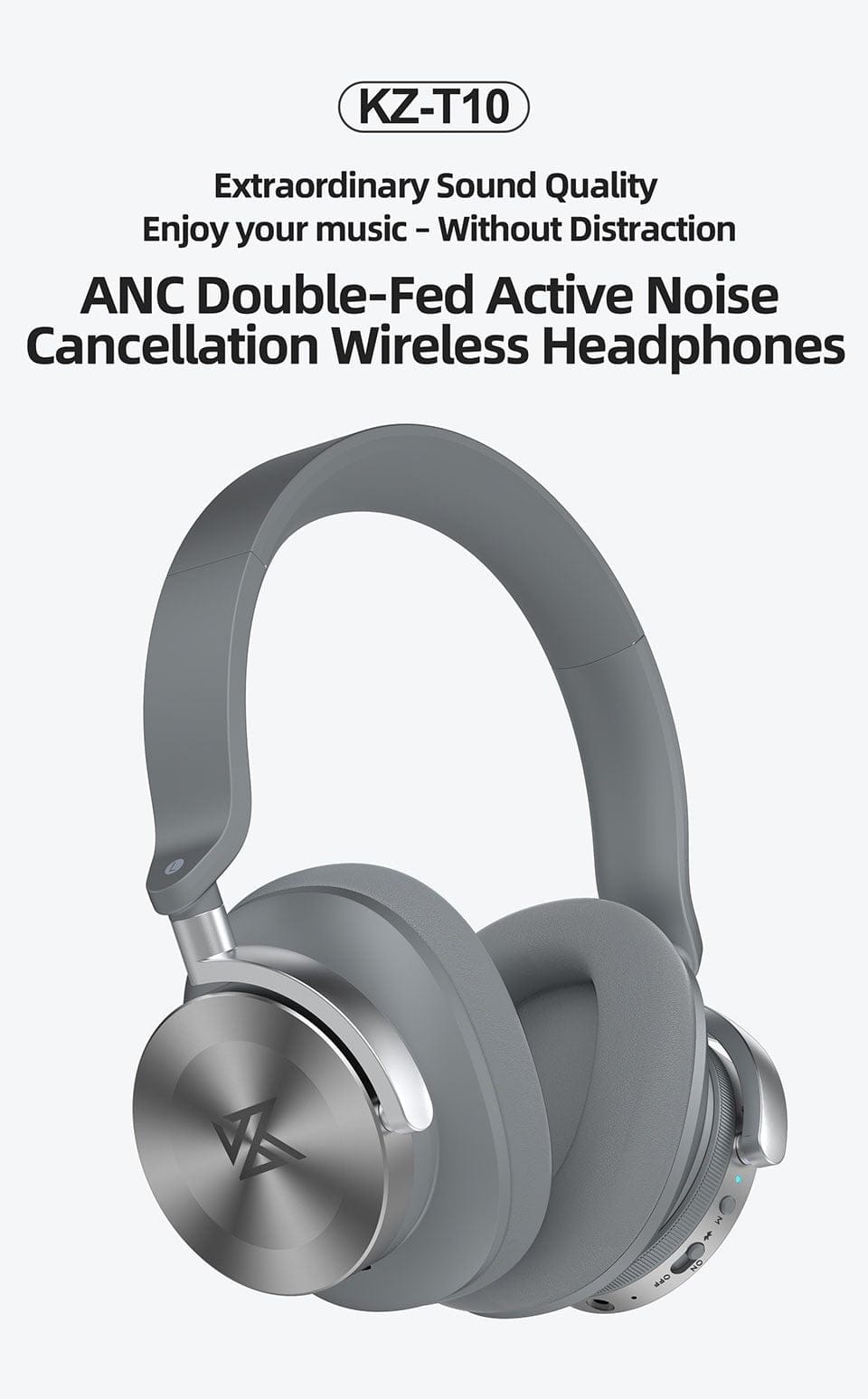 KZ T10 Wireless Headphone with Active Noise Cancellation