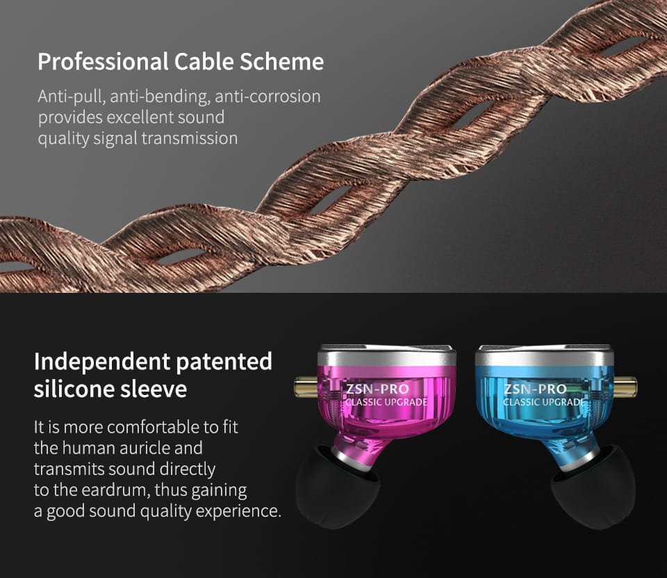 KZ ZSN Pro Hybrid Heavy Base Earphone