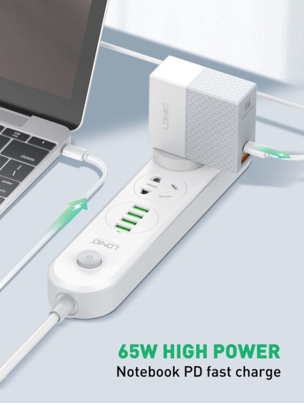 LDNIO (A2620C) 65W Fast Charging Adapter Universal Plug