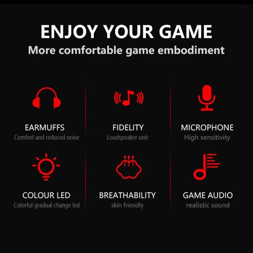 Lenovo HU75 Color LED Adjustable wired Gaming Headset with Microphone
