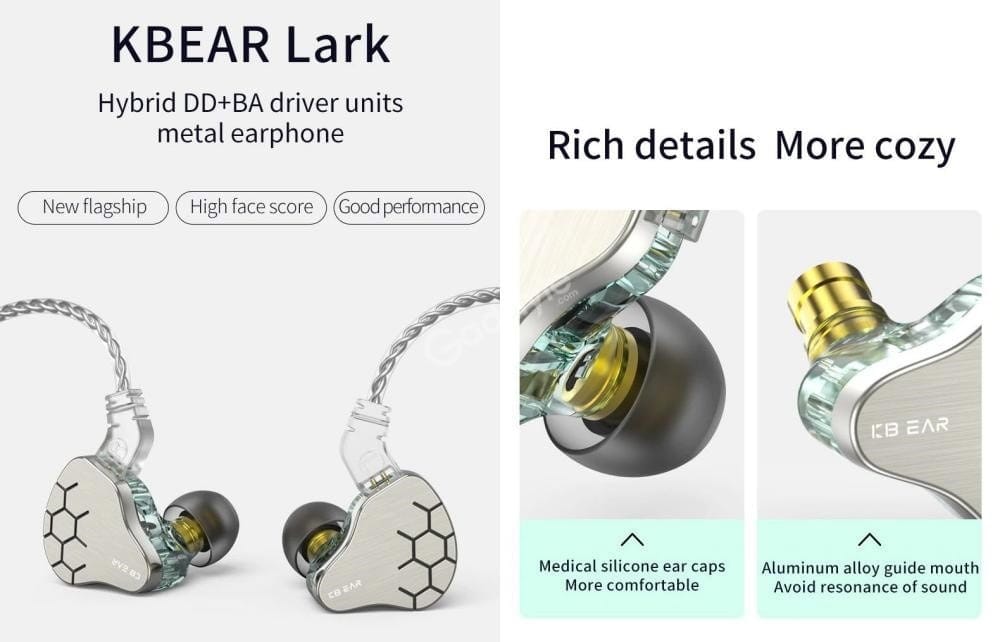 KBEAR Lark Hybrid 1DD+1BA Driver Earphones