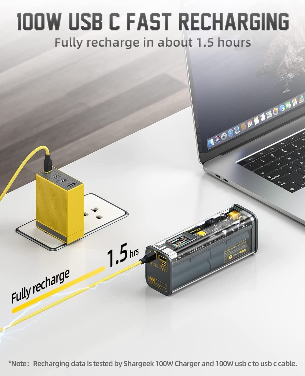Shargeek Storm 2 100W 25600mAh Laptop Power Bank