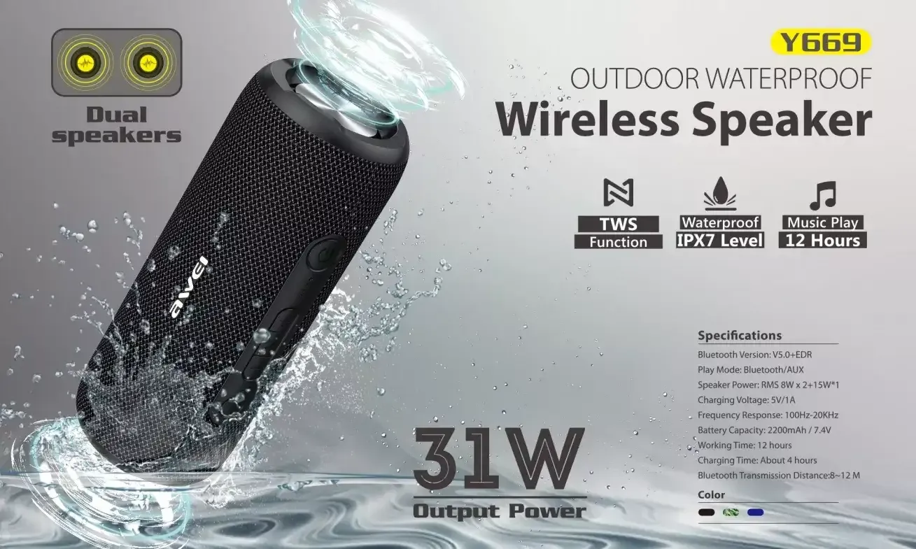 Awei Y669 Portable Bluetooth Speaker