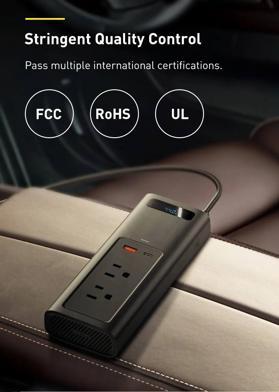Baseus Car Power Inverter 300W DC 12V/24V To AC 220V USB Type C Charger
