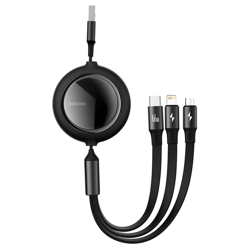 Baseus Bright Mirror Multifunction 3 in 1 Retractable USB Cable Baseus Bright Mirror Multifunction 3 in 1 Retractable USB Cable