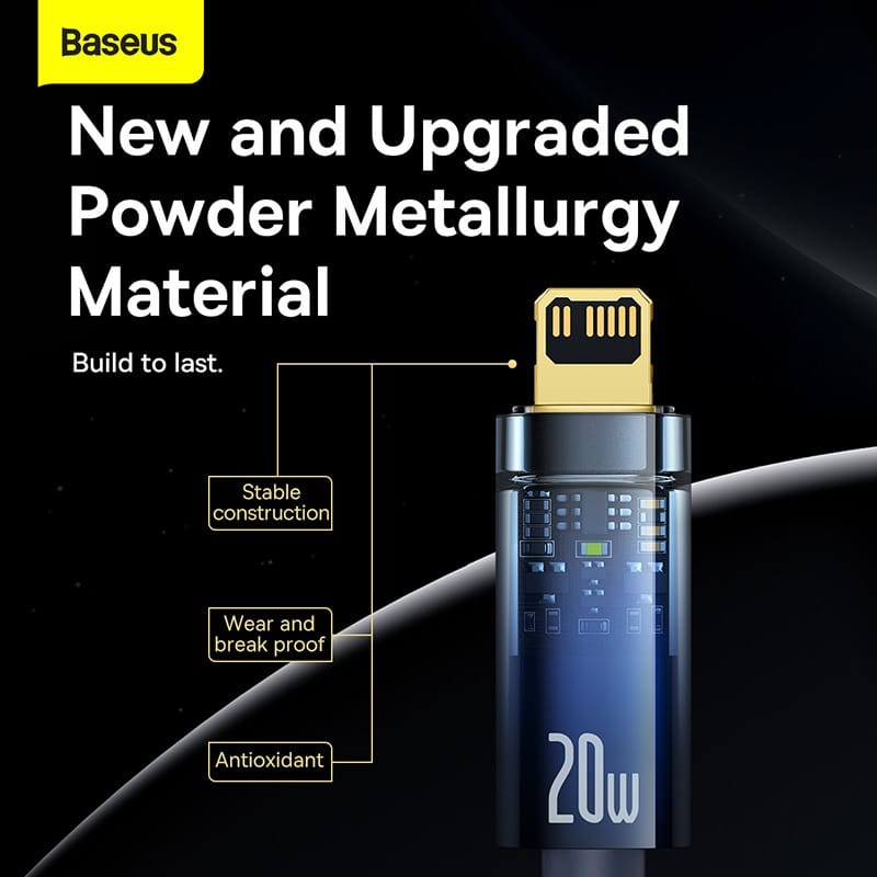 Baseus 20W Explorer Series Auto Power-Off Type-C to iPhone Fast Charging Data Cable
