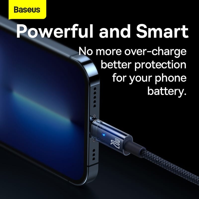 Baseus 20W Explorer Series Auto Power-Off Type-C to iPhone Fast Charging Data Cable