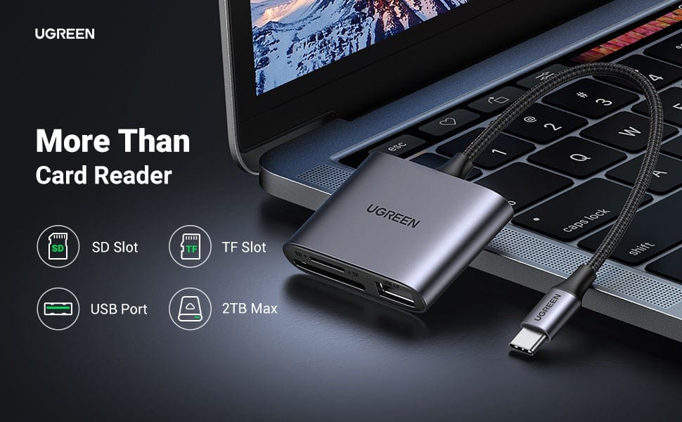 UGREEN 3 in 1 USB Type C Card Reader