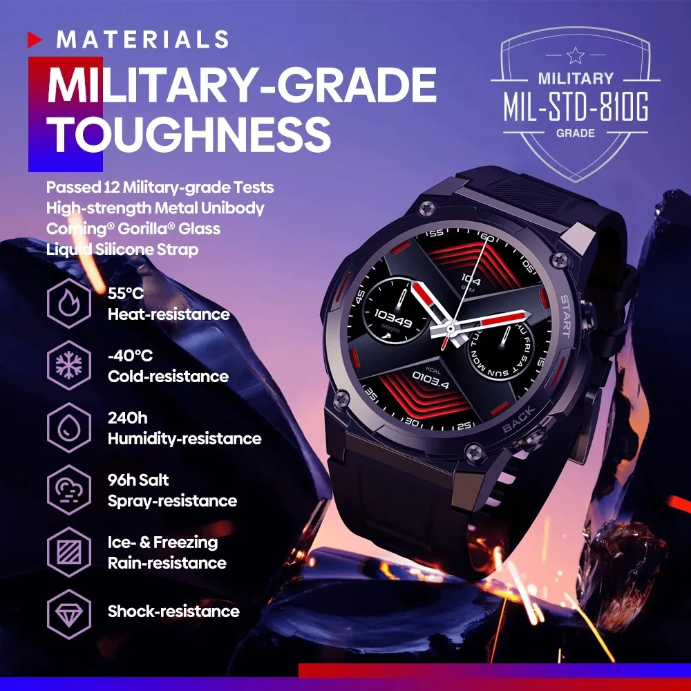 Zeblaze Vibe 7 Pro Military-Grade Smart Watch AMOLED Display