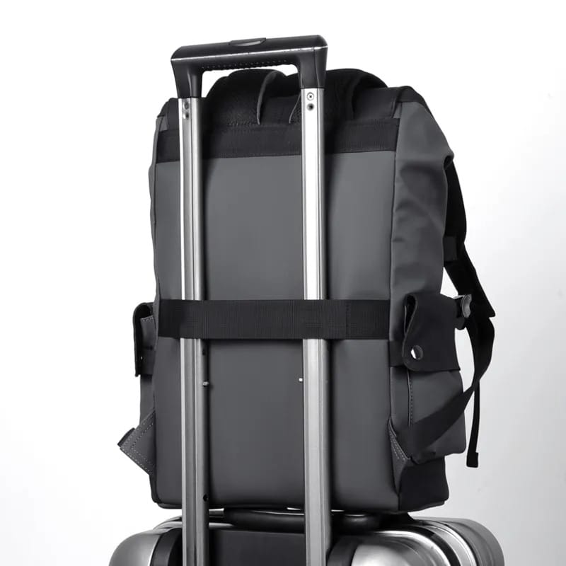 PU Leather Waterproof Men’s Laptop Business Urban Backpack USB Charging