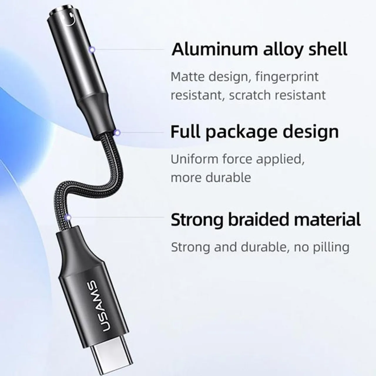 Usams US-SJ599 AU16 Type-C to 3.5DC Audio Dongle (DAC Support)