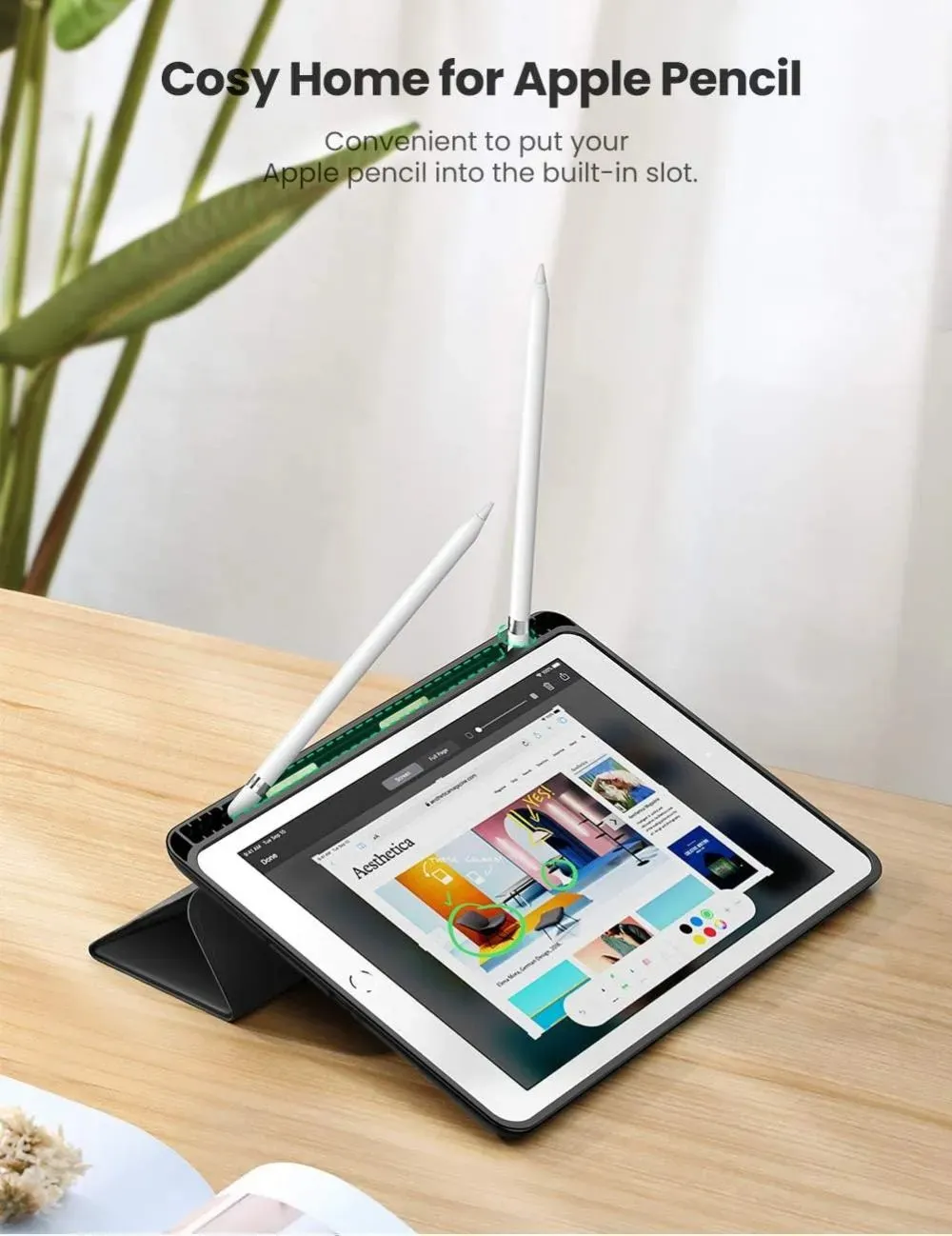 UGREEN LP347 Trifold Stand Protective Case with Pencil Slot for iPad 10.2 Inch (2019 / 2020 / 2021 / 2022)