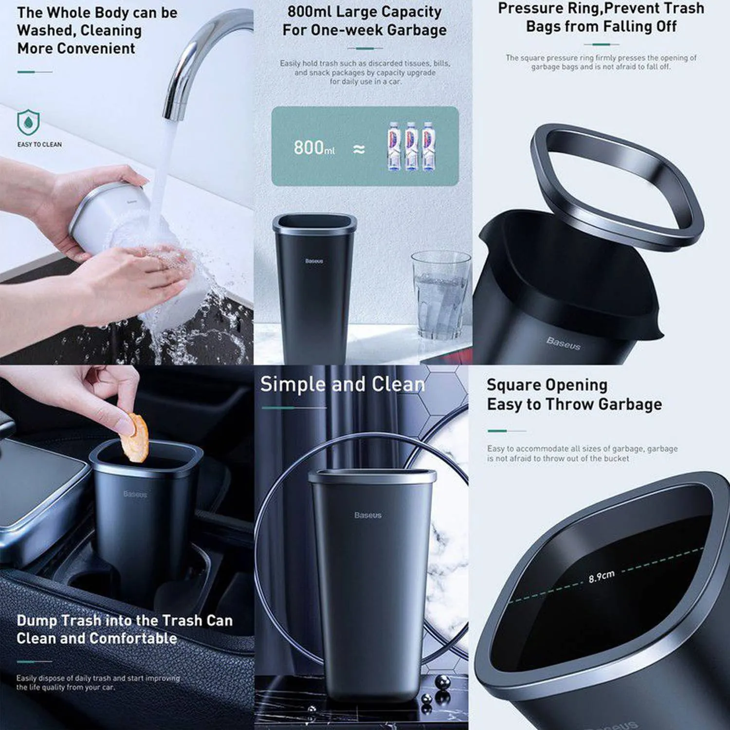 WiWU Ergonomic Spring Cover Design Trash Can