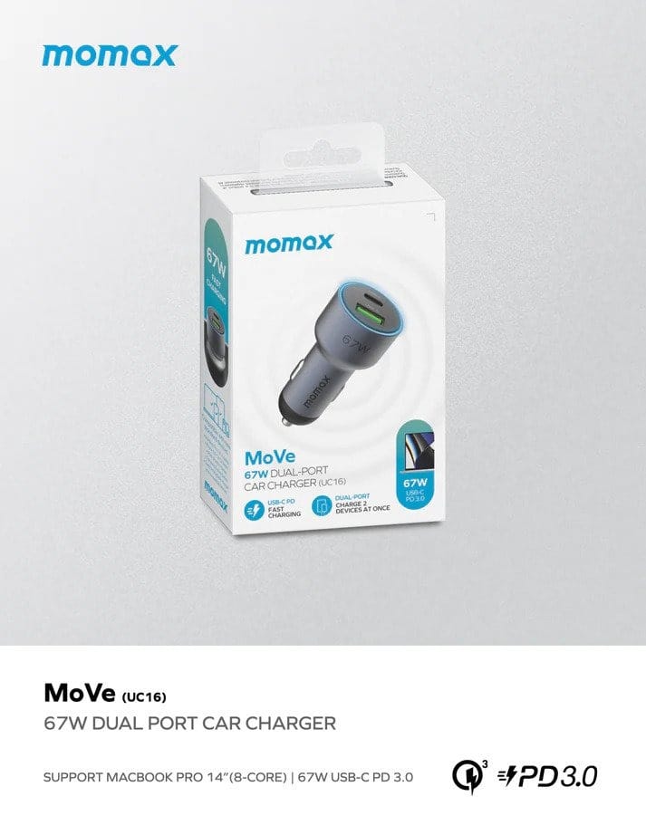 Momax MoVe 67W Dual Port Car Charger (UC16)