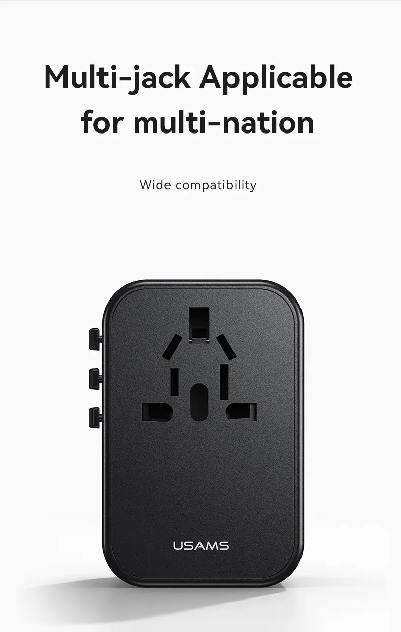 USAMS US-CC199 T62 65W Dual Type C USB Universal Travel Charger