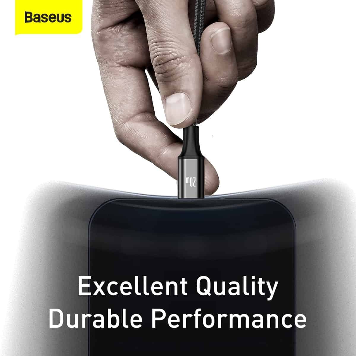 Baseus PD 20W Rapid Series 3-in-1 Fast Charging Data Cable Type-C to M+L+C