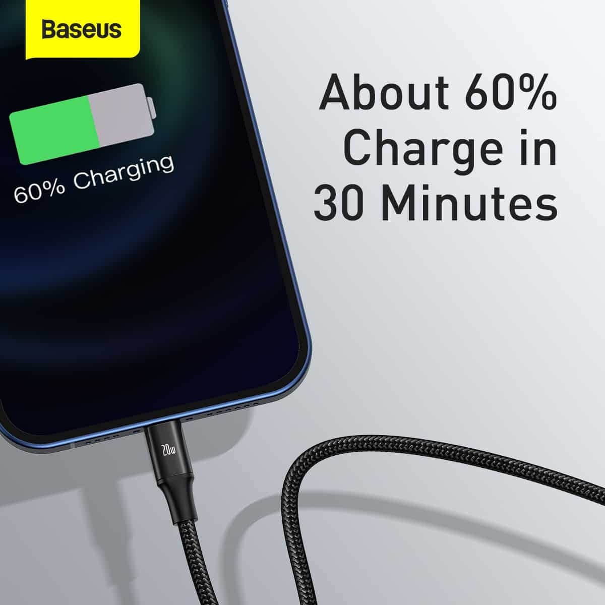 Baseus PD 20W Rapid Series 3-in-1 Fast Charging Data Cable Type-C to M+L+C