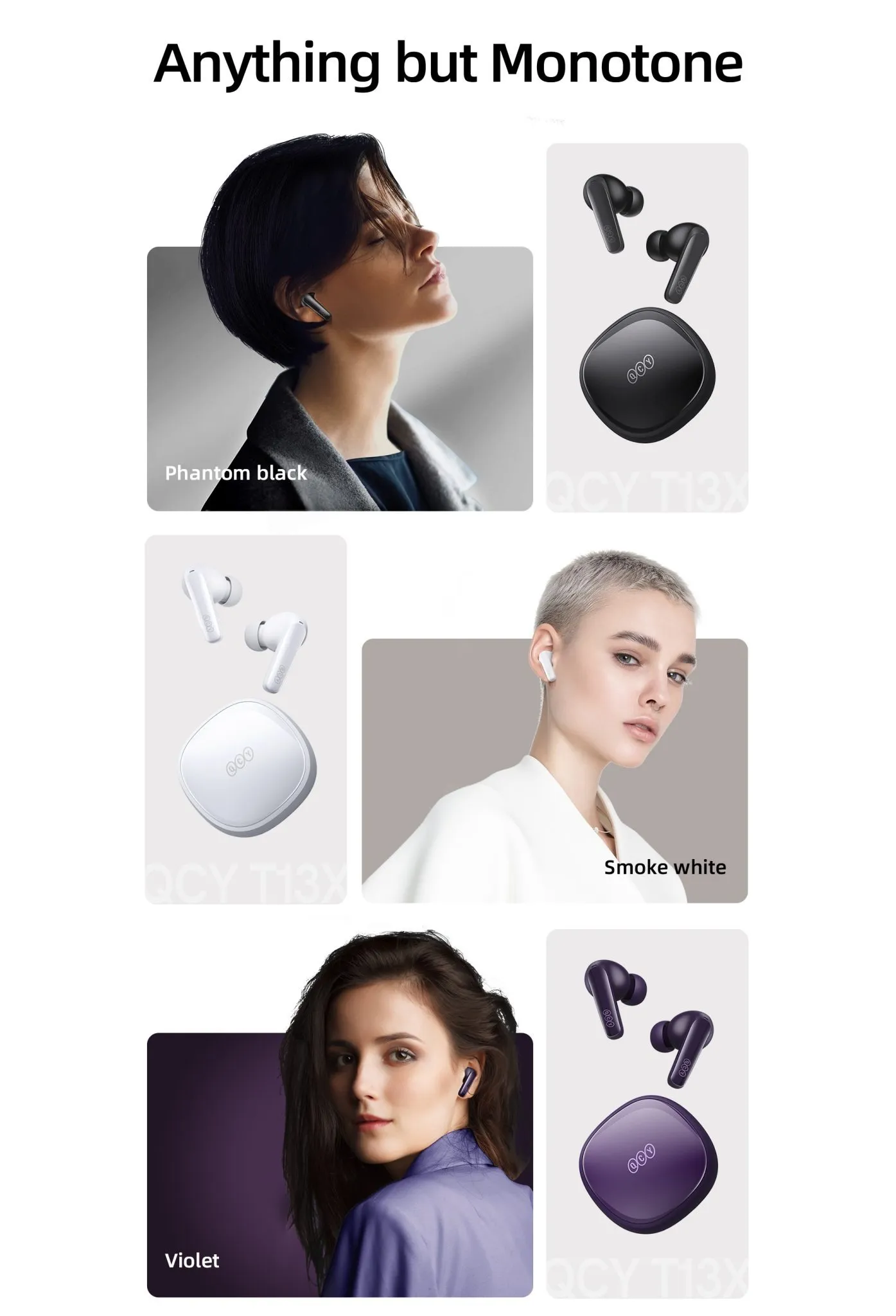QCY T13X TWS Earbuds Bluetooth V5.3 Earphone