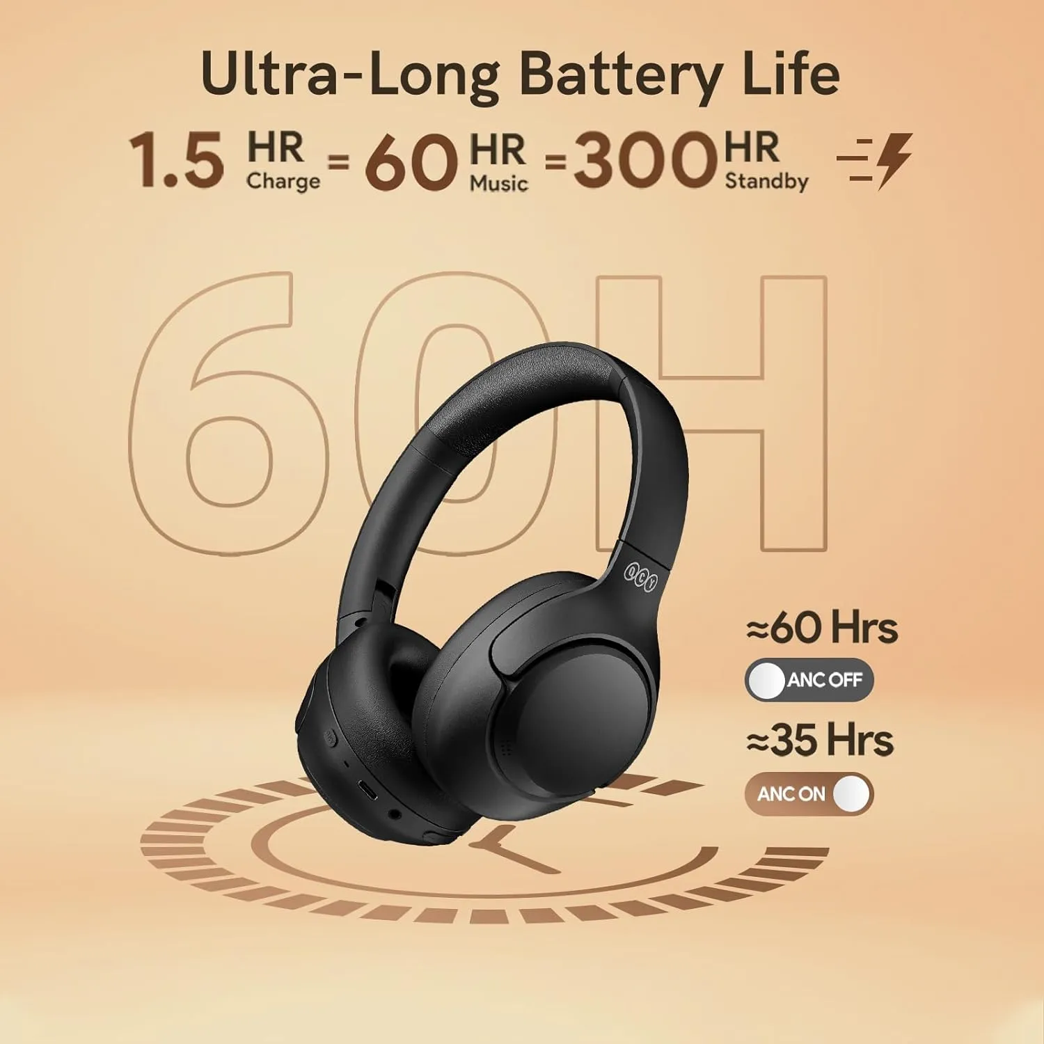 QCY H3 Hybrid ANC Wireless Headphones
