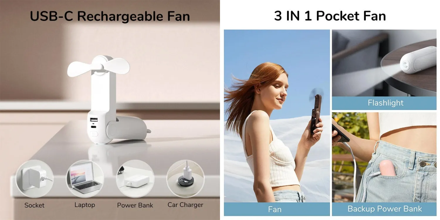 JISULIFE F8 Handheld Mini Fan 