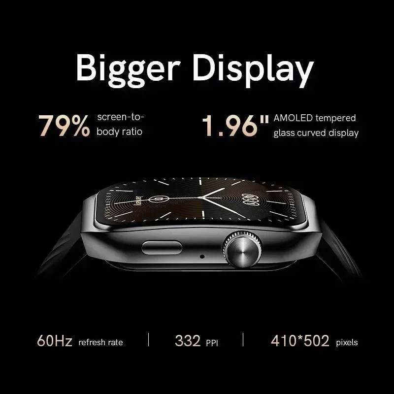 QCY GS2 Smart Watch Curved 60HZ Amoled Display 