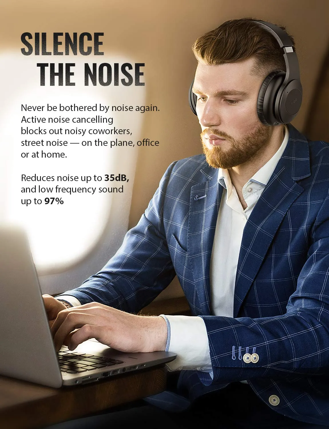 TRIBIT QuietPlus ANC Wireless Headphones