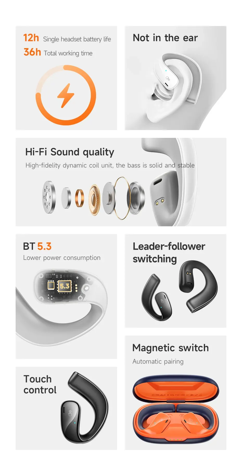 Hoco EQ4 Bluetooth Earhook Headphone