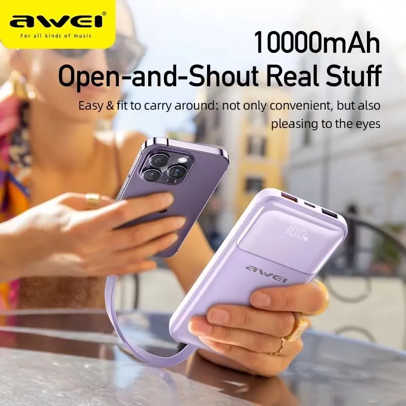 Awei P106K 10000mAh 22.5w Multi Output Fast Charging Powerbank