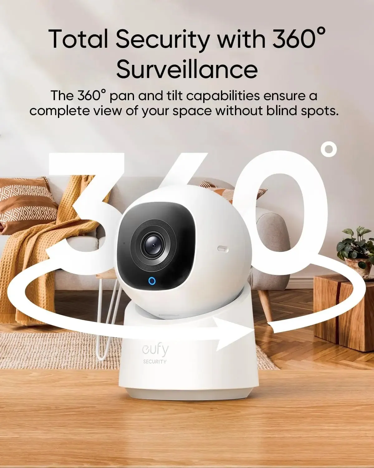  Anker Eufy Security 2K Pan and Tilt Plug-in Security Indoor Camera with Wi-Fi