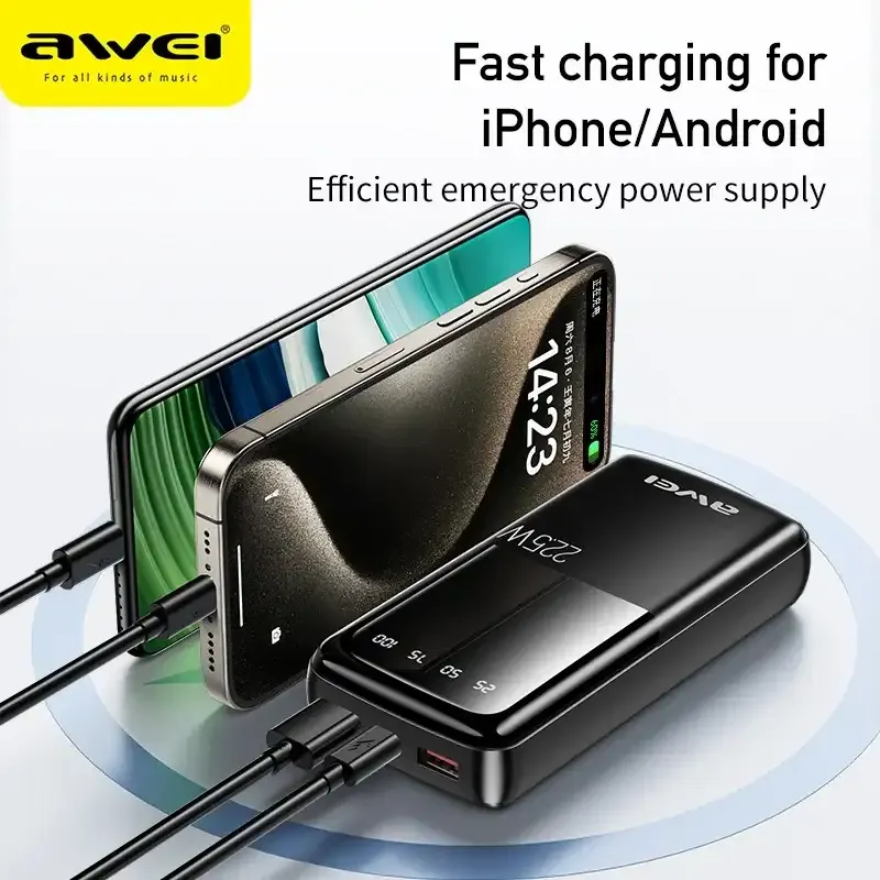 Awei P13K 22.5W Powerbank 20000mah Fast Charging 