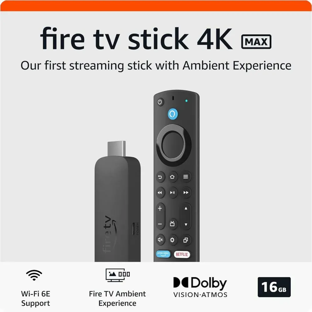 Amazon Fire TV Stick 4K Max 16GB Wi-Fi 6E (2nd Gen Global Version) 