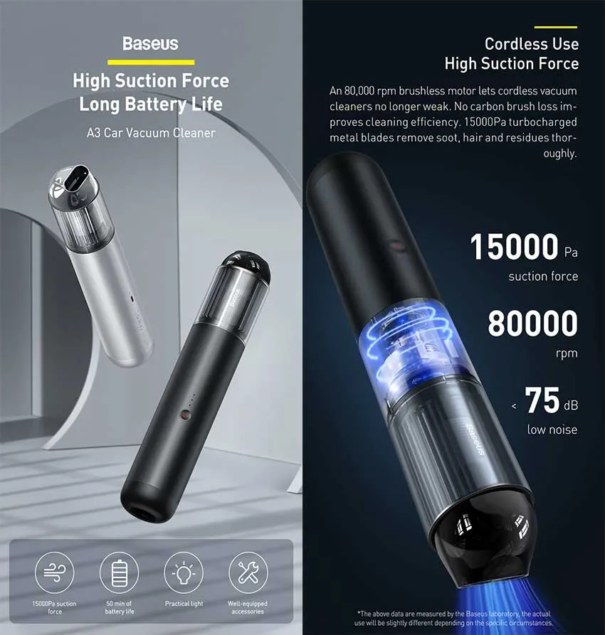 Baseus A3 Car Vacuum Cleaner 