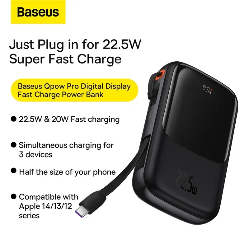 Baseus Power Bank Qpow Pro Digital Display Power Bank 20000mAh 22.5W Type-C Edition