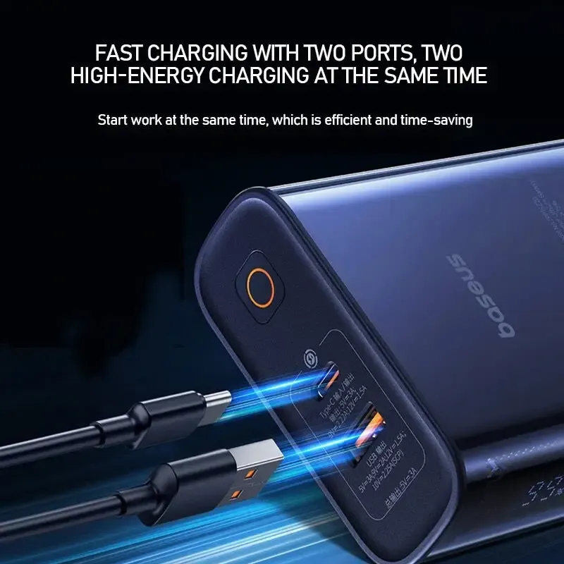 Baseus PPTSZ20 Semi Transparent 22.5W 20000mAh Digital Display Power Bank
