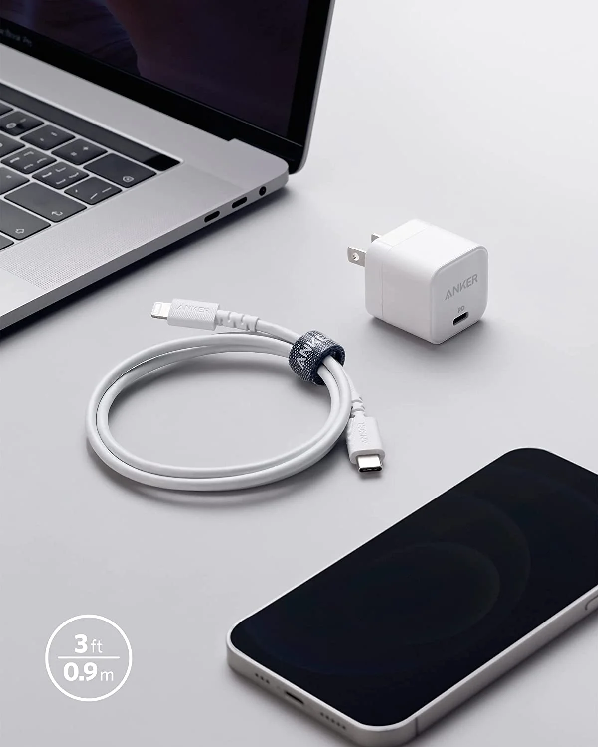 Anker PowerPort III 20W Cube Charger with USB-C to Lightning Cable