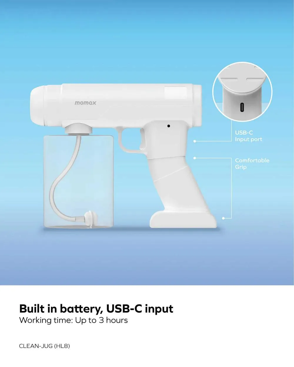 Momax HL8W Clean-Jug Disinfectant Mist Spray (2)