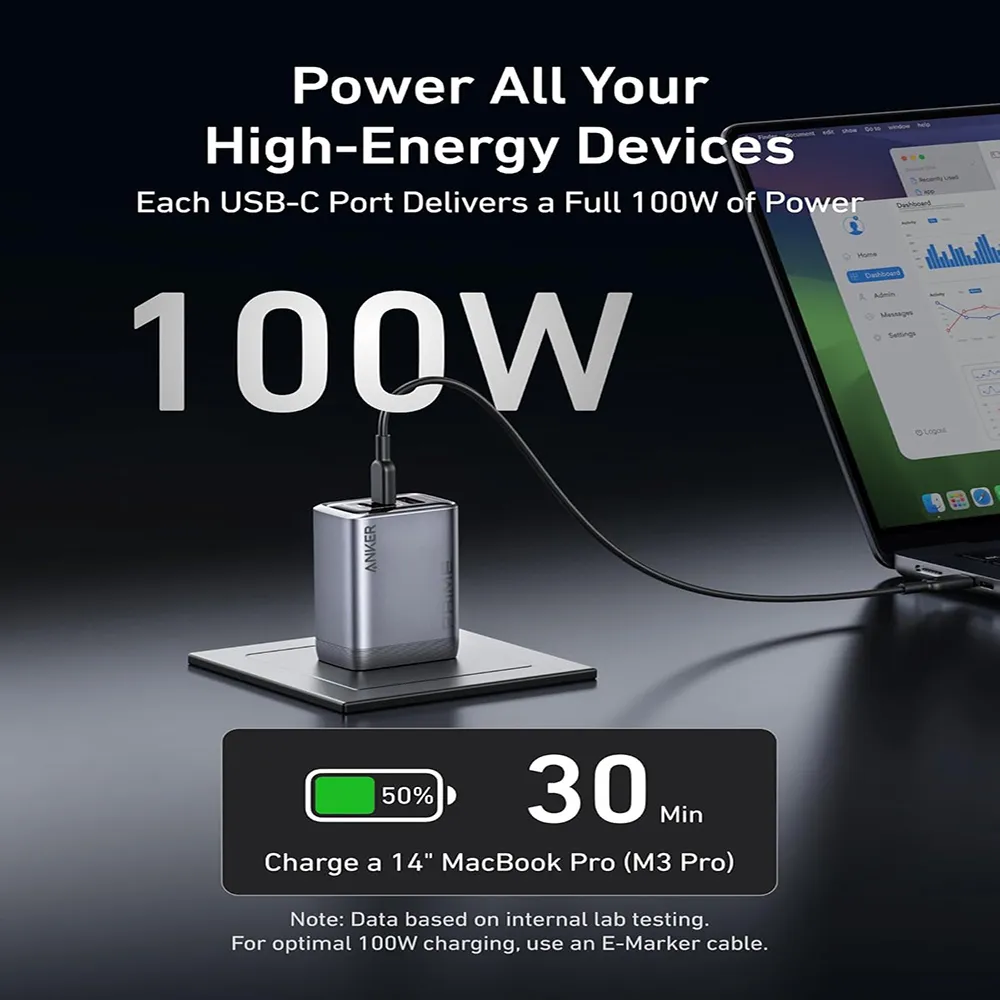 Anker Prime 100W GaN Wall Charger (3 Ports)
