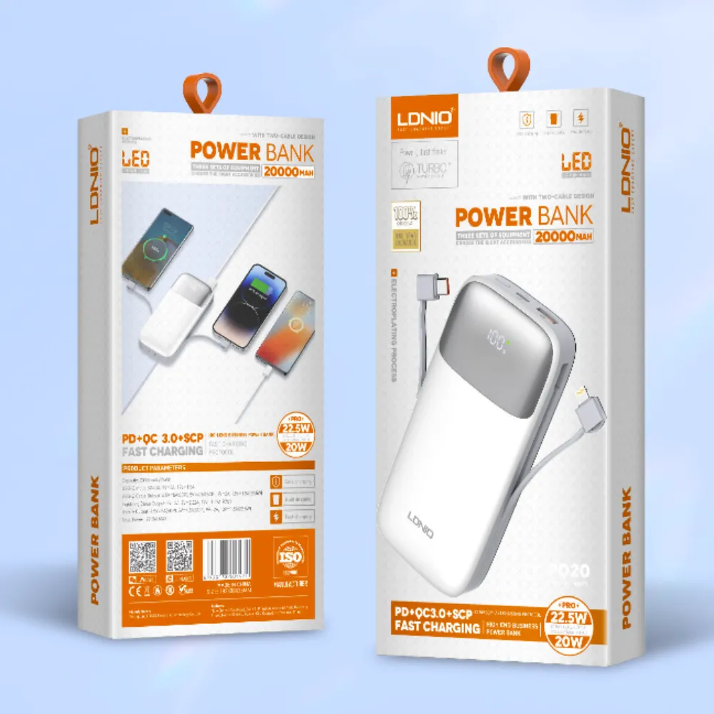 LDNIO PQ20 20000mAh 22.5W Fast Charging Power Bank LDNIO PQ20 20000mAh 22.5W Fast Charging Power Bank