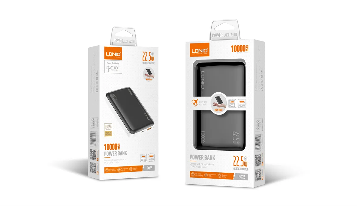 LDNIO PQ25 10000mAh 22.5W Fast Charging Power Bank