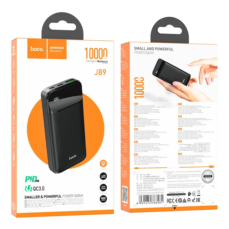 Hoco-J89-10000mAh-20W-Fast-Charging-Digital-Display-Power-Bank